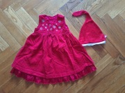 Świąteczna sukienka 74 czerwona matalan  mikołajka