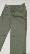 Madeleine spodnie damskie khaki z cekinami,rozm.40/42
