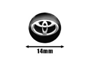 Naklejka Znaczek TOYOTA czarny Emblemat Kluczyk Pilot logo 14mm zaślepka