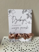 Podziękowanie podziękowania wieczór panieński frotka scrunchie gumka włosów