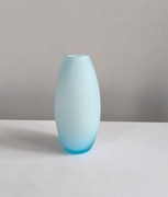 Szklany wazon biało niebieski 