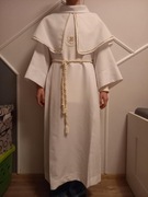 Alba komunijna, kożuszek, wianek, torebka, rękawiczki, buty, świeca.