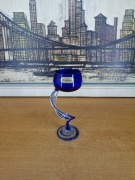 Designerski wazon / filiżanka „Michelangelo” – szkło kobaltowe Krosno PRL