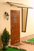 Daszek nad drzwi 120x90+ścianka. Brązowy Aluminium