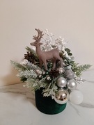 Dekoracja box na Boże Narodzenie z reniferem