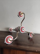 Trójramienny żyrandol lampa z czasów PRL-u ZSO połam Poznań Vintage