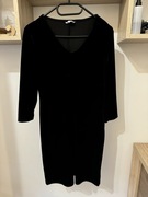 Czarna welurowa sukienka 34 xs