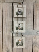 Christmas - Ozdoba zawieszka, Tryptyk pionowy, bałwanki 37 cm , Drewno