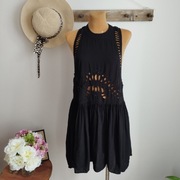 Czarna letnia sukienka H&M S (36) , ażurowa , idealna na lato,plażę,imprezę