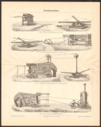 MŁOCKARNIE litografia z 1888 roku ORYGINAŁ