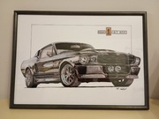 Ford Mustang Shelby GT500 Eleanor plakat wydruk prezent A3 42x30