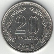 Argentyna 20 centavos 1958 21 mm  nr 2