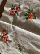 Haft rękodzieło kwiaty kolorowe inicjał A hand mad