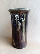 Ceramiczny wazon, ażur, 18,5cm Duży, dzban. Brązowy. Szkliwiony