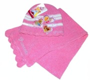 DISNEY PRINCESS kpl.czapka szalik jesień zima r.52/54 róż
