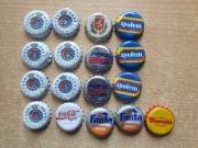 Kapsle Dojlidy Sierpiec i kilka nie piwnych Społem Pepsi Fanta Coca-cola