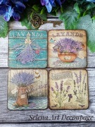 Dekoracyjne podstawki Prowansja shabby vintage farmhouse decoupage lawenda