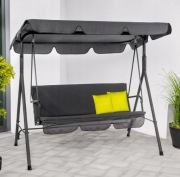 OGRODOWA DUŻA HUŚTAWKA BUJANA ŁAWKA 3 OSOBOWA PREMIUM 2w1+DASZEK 2 PODUSZKI