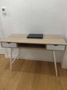 Biurko komputerowe w stylu Loft biały -sonoma