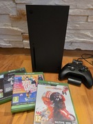 Konsola Xbox Series X + kontroler z stacją ładującą + 3 gry