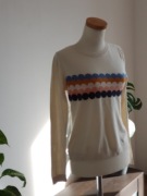 Bawełniany cienki sweter monki S kremowy ecru cotton premium