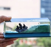 Czarny Perłowy Statek Piratów Płynny Dekoracja Do Biurka.