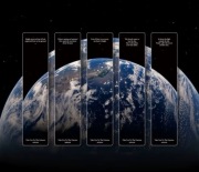 Zestaw zakładek do książek 5szt tematyczne Earth From Space Nowe