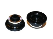 Kapsle piasty przód NOVATEC D711SB kpl. czarne QR / oś przód