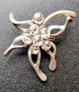 LICYTACJA BROSZKA Kamienie naturalne 7 SZLIF DIAMENTU-BRYLANTU Srebrna 