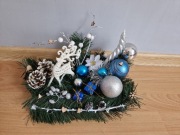 Stroik świąteczny niebieski renifer na stół