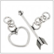 Silver Plain Heart Toggle TS5016