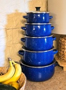 Garnki emaliowane 5 sztuk 