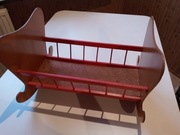 kołyska łóżeczko dla lalki drewno retro