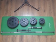 NOWY Zestaw Hop-Sport 58kg Premium | Sztanga + Hantle | Okazja!