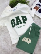 Nowy komplet GAP lato modny stylowy zestaw bluzka + spodenki r. 122