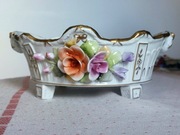 Przepiekna ozdobna misa na nóżkach jak Dresden 