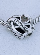 Charm's modułowy koralik  s925 serce love na zawsze 