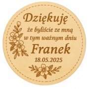 Drewniane Podziękowanie magnesiki komunia komunijne podziękowania