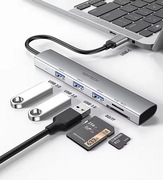 Hub usb-c 5in1 usbx3/sd/tf 5Gbps aluminiowy
