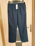 Damskie granatowe eleganckie spodnie nogawki na kant rozmiar 40