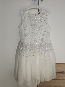 Biała sukienka, tiulowa z cekinami 