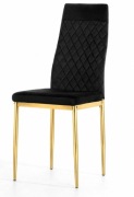 Krzesło tapicerowane VALVA CARO VELVET BLACK GOLD