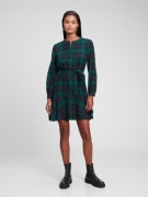 Sukienka koszulowa w kratę GAP Ls Henley Dress Black Plaid roz. 40/L