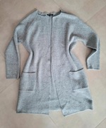 Gruby solidny szary kardigan z kieszeniami Top Secret roz.42
