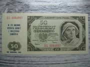 BANKNOT PRL 50 ZŁOTYCH 1948 ROK RYBAK NADRUK UNC