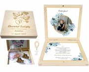 PAMIĄTKA CHRZTU ŚWIĘTEGO PUDEŁKO NA PIENIĄDZE ŻYCZENIA NA CHRZEST ŚWIĘTY