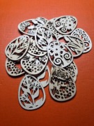 Zestaw drewnianych ozdób wintage w kształcie jajka, dekoracje do malowania