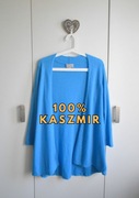 100% Kaszmir Pure Collection premium sweter kardigan niebieski S/M kaszmir