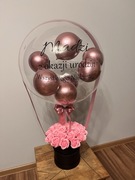 Box balonowy - ŚREDNI- , prezent z balonem, róże mydlane, PERSONALIZACJA