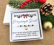 Bransoletka świąteczna kamienie święta rubin prehnit prezent mikołajki 